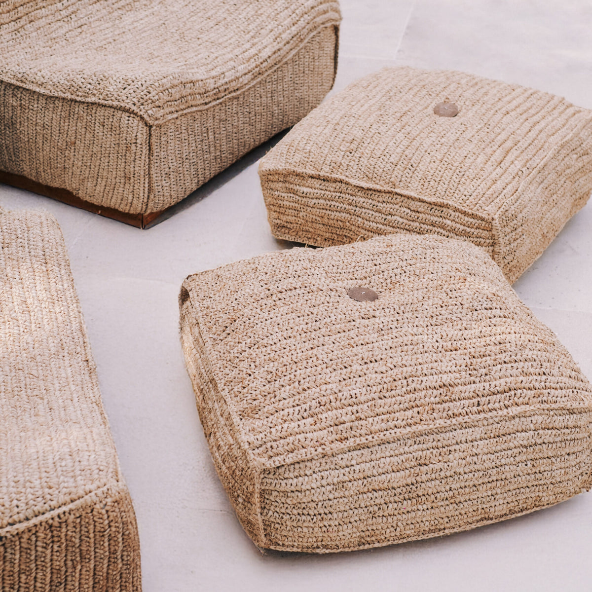 Puf de exterior Hampton de cuerda de sisal Todo Bien