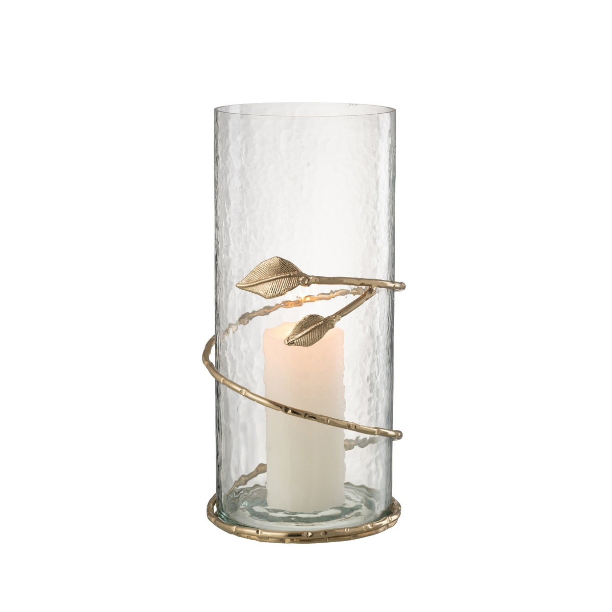 Farolillos de cristal con hojas doradas, set de 3 J-Line