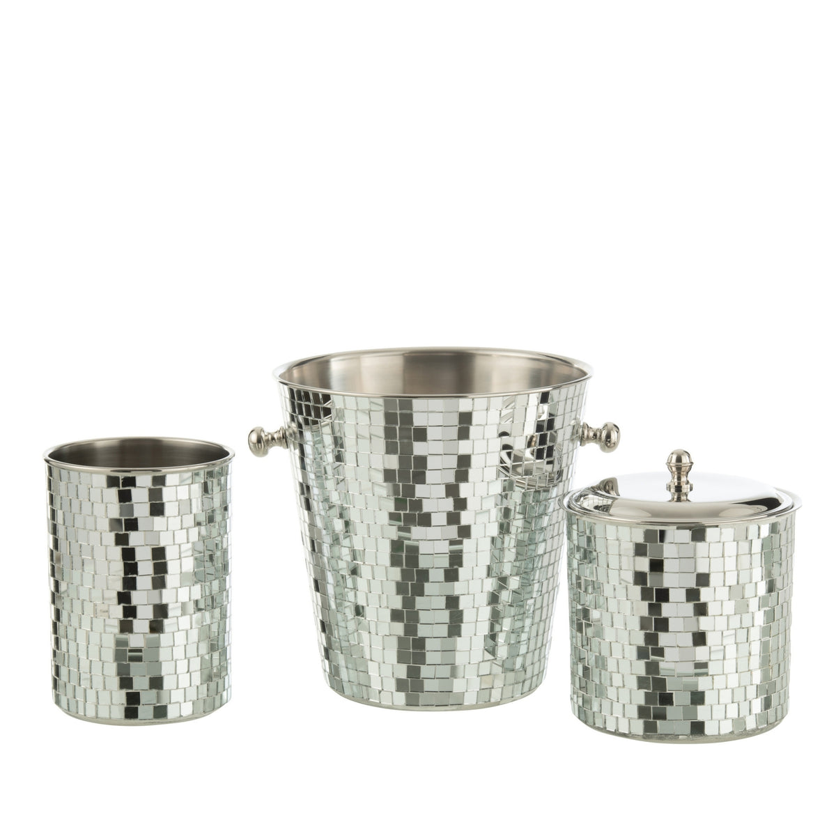 Cubo de hielo Mosaico Acero Inoxidable Plateado J-Line