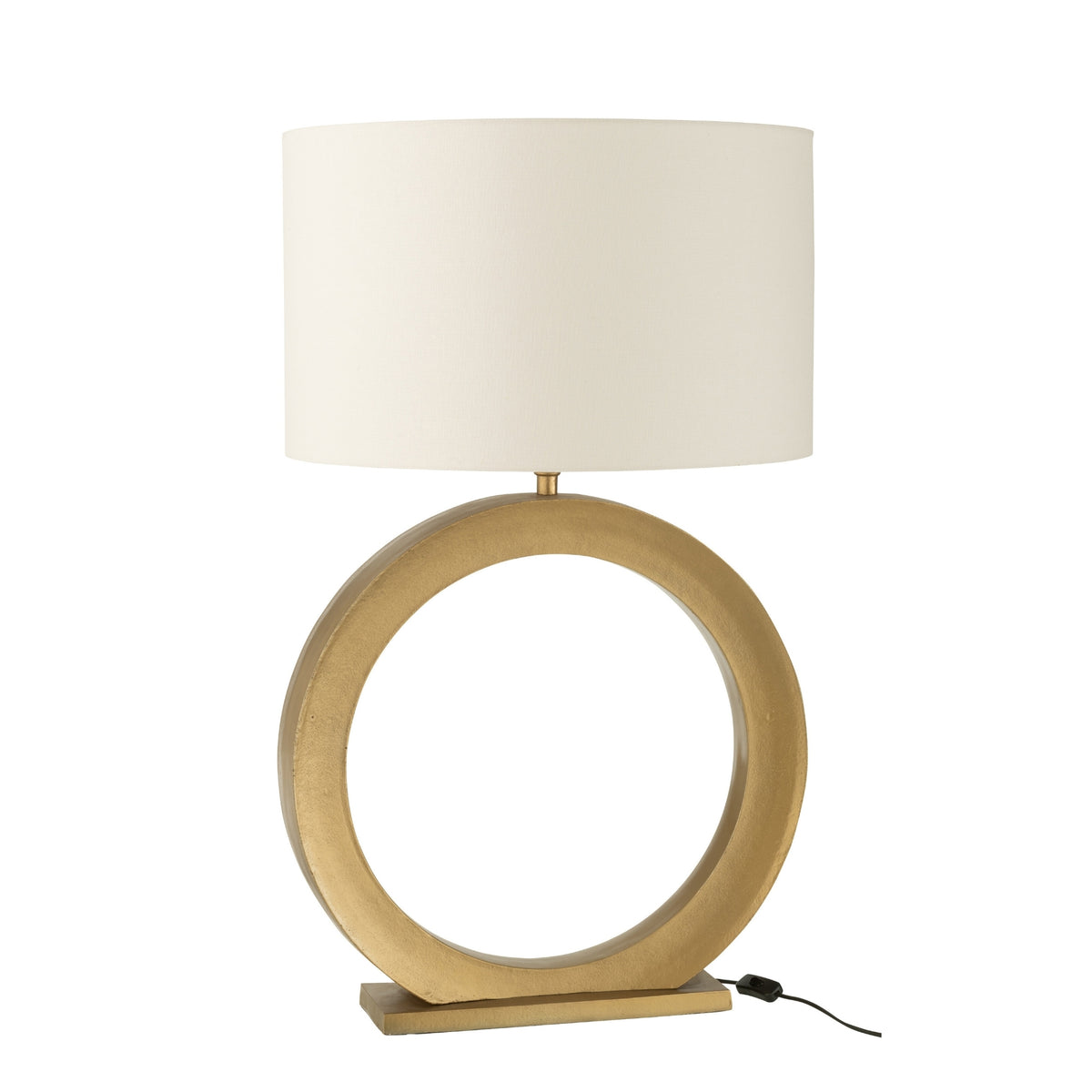 Lámpara de mesa redonda de aluminio color dorado J-Line