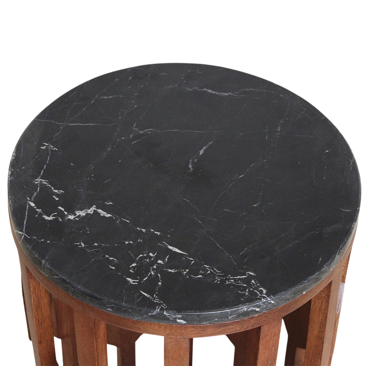 Mesa auxiliar Lampung Mármol Negro Ø40x50 cm Raw Materials