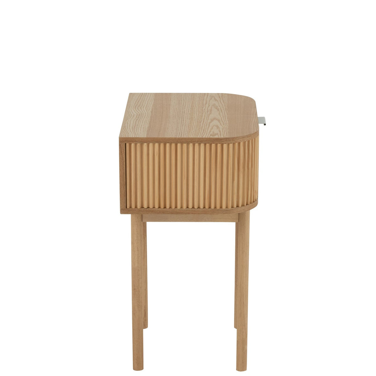 Mesita de noche redonda MDF/madera de pino natural J-Line