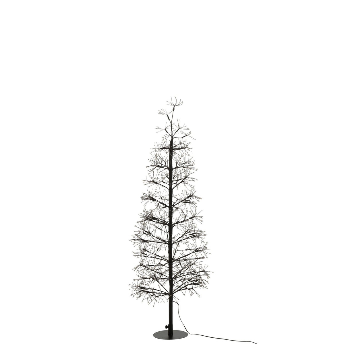 Árbol de Navidad con Luces LED Blanco Cálido Hierro Negro Mediano H120cm J-Line