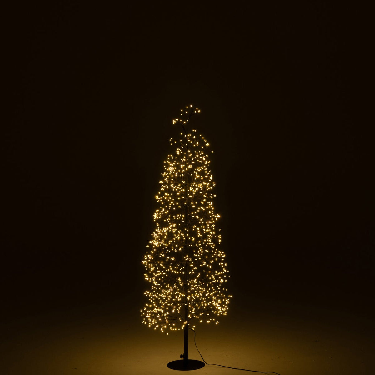 Árbol de Navidad con Luces LED Blanco Cálido Hierro Negro Mediano H120cm J-Line