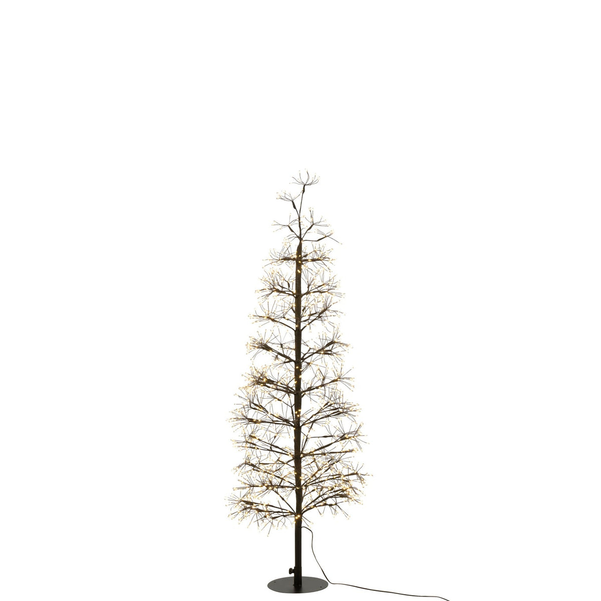 Árbol de Navidad con Luces LED Blanco Cálido Hierro Negro Mediano H120cm J-Line