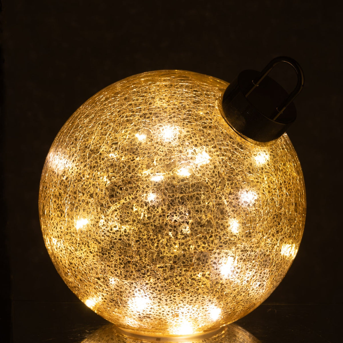 Bola de Navidad de Vidrio con LED Color Dorado Mediana J-Line