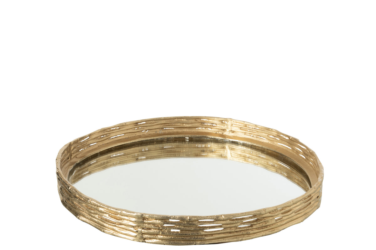 Bandeja de aluminio color dorado J-Line