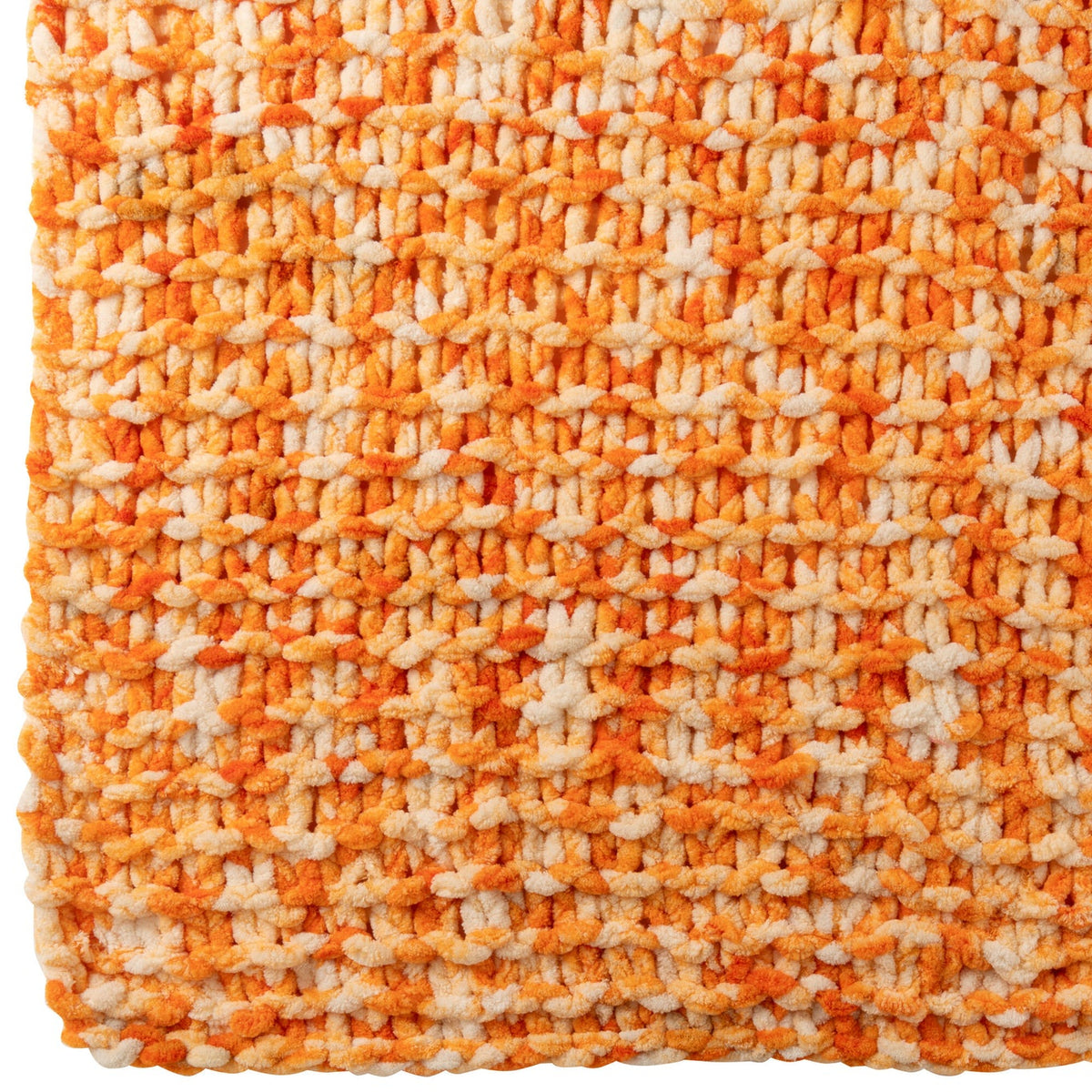 Manta de punto de poliéster naranja/blanca J-Line