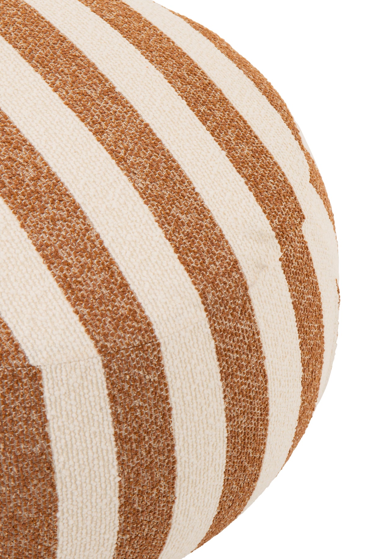 Sillón con otomana de tela a rayas camel/blanco roto J-Line
