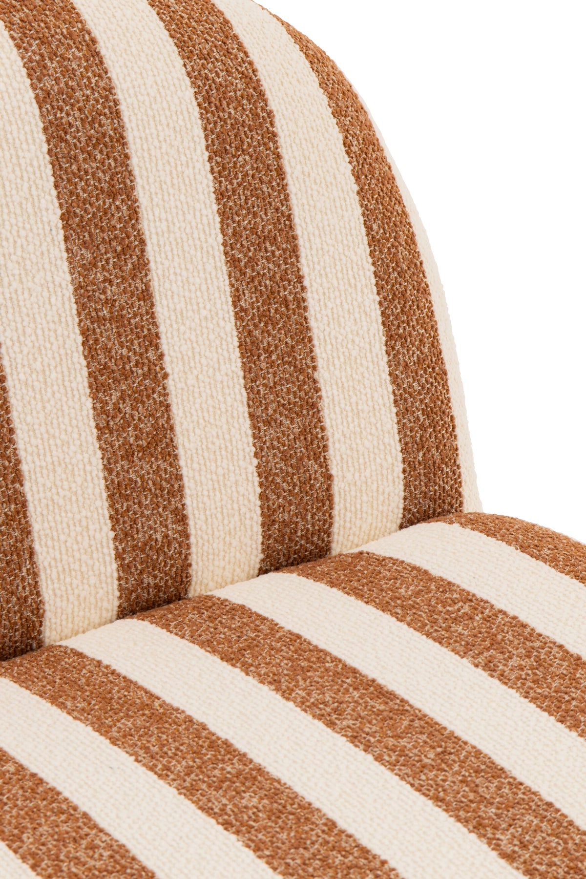 Sillón con otomana de tela a rayas camel/blanco roto J-Line