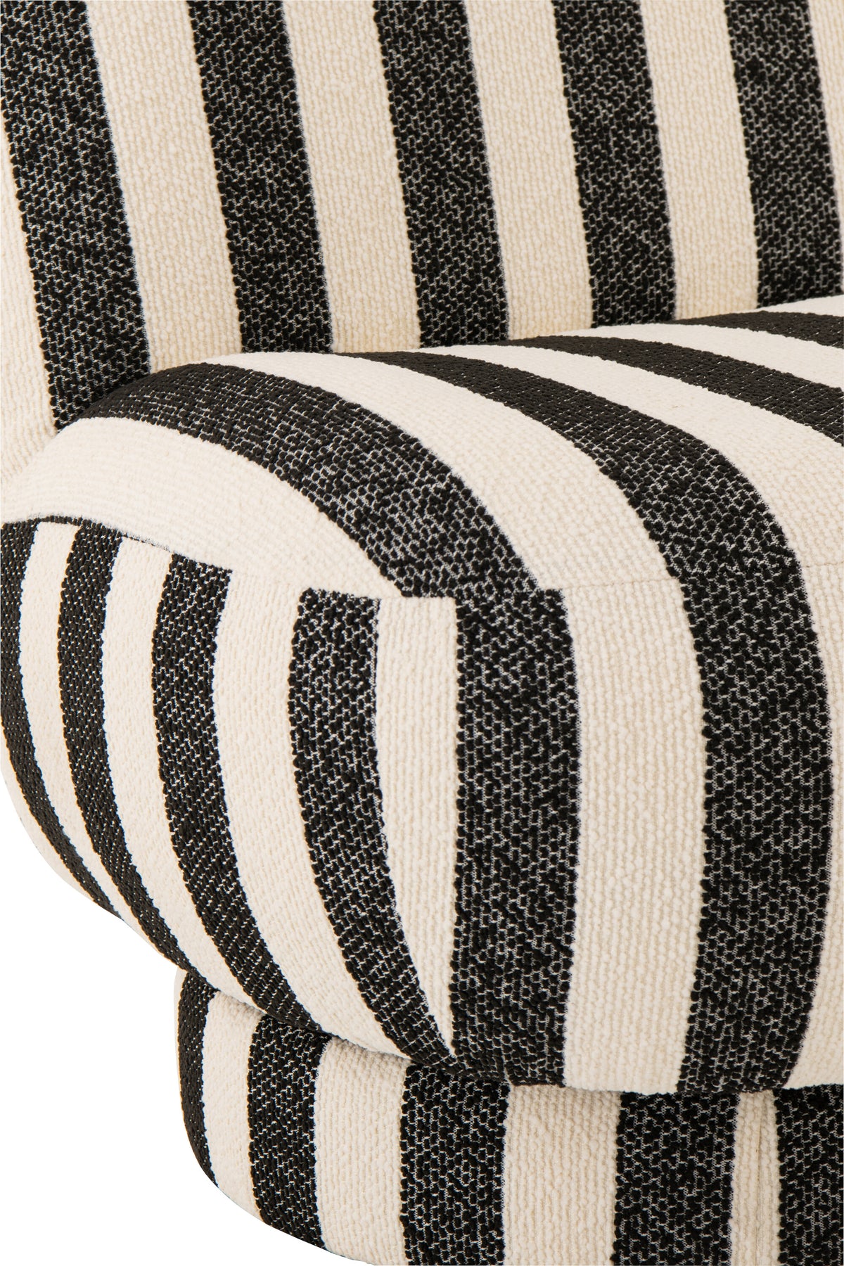 Sillón Lounge de Tela a Rayas Negro/Blanco Roto J-Line