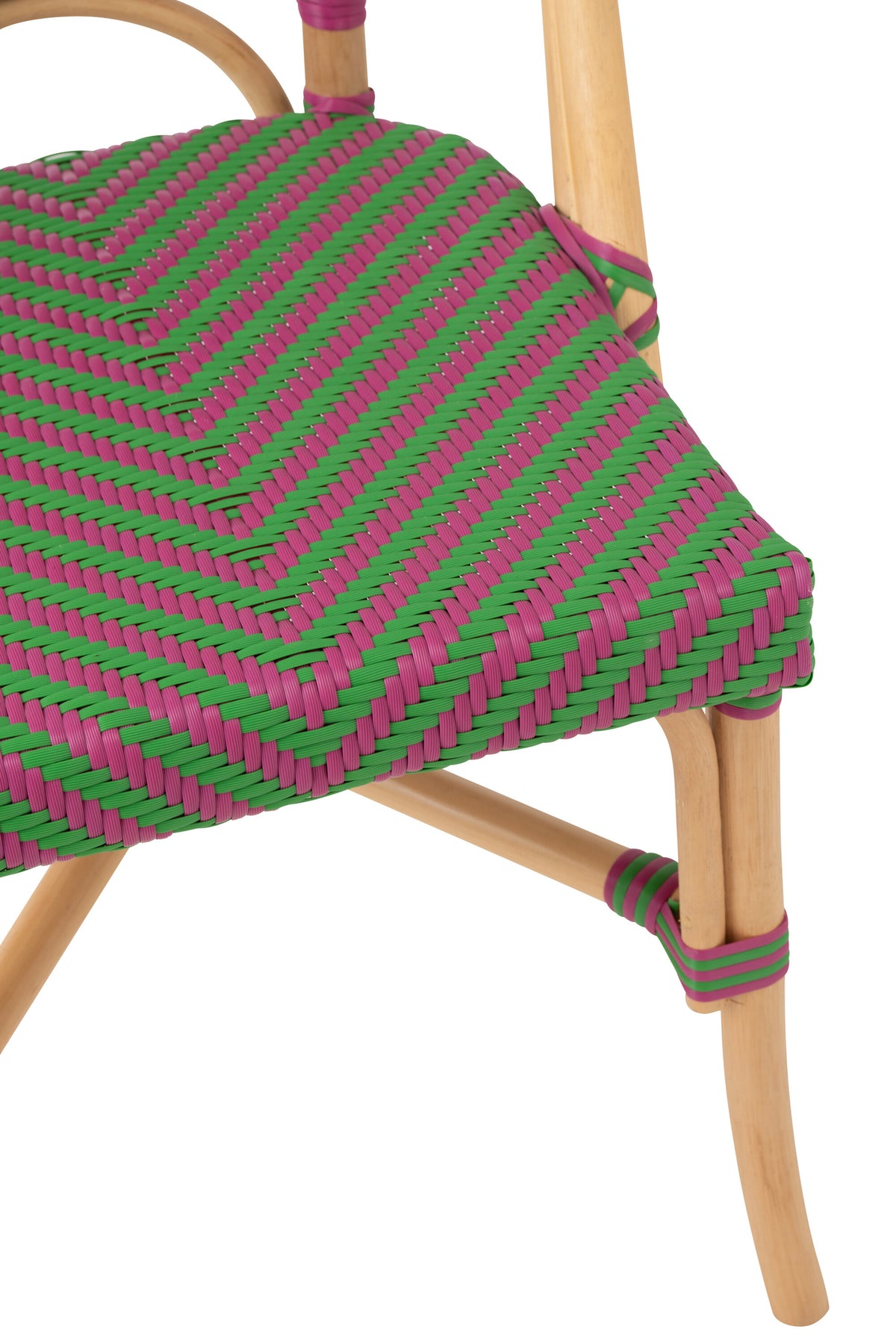 Silla de exterior Geo redonda de ratán rosa/verde J-Line
