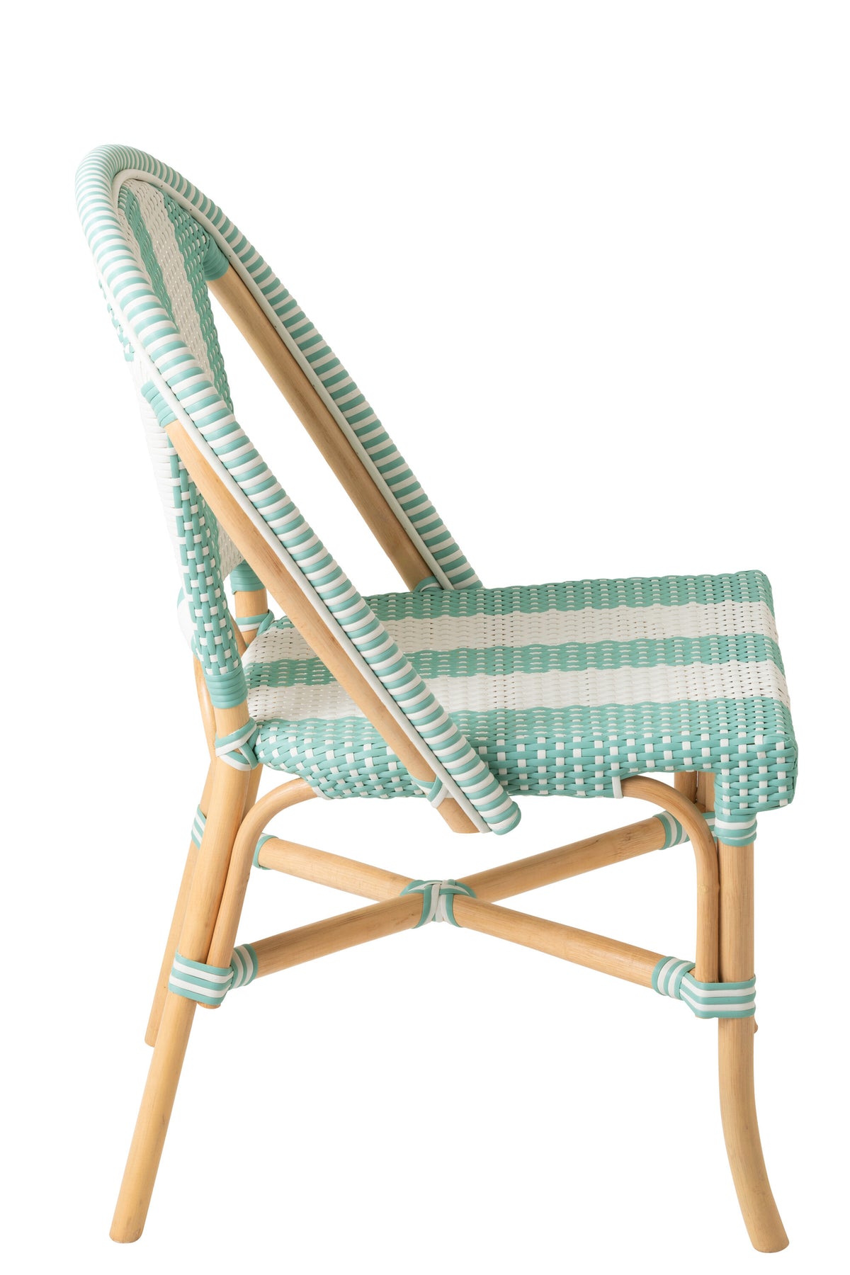 Silla de Ratán a Rayas Azul Claro/Blanco J-Line