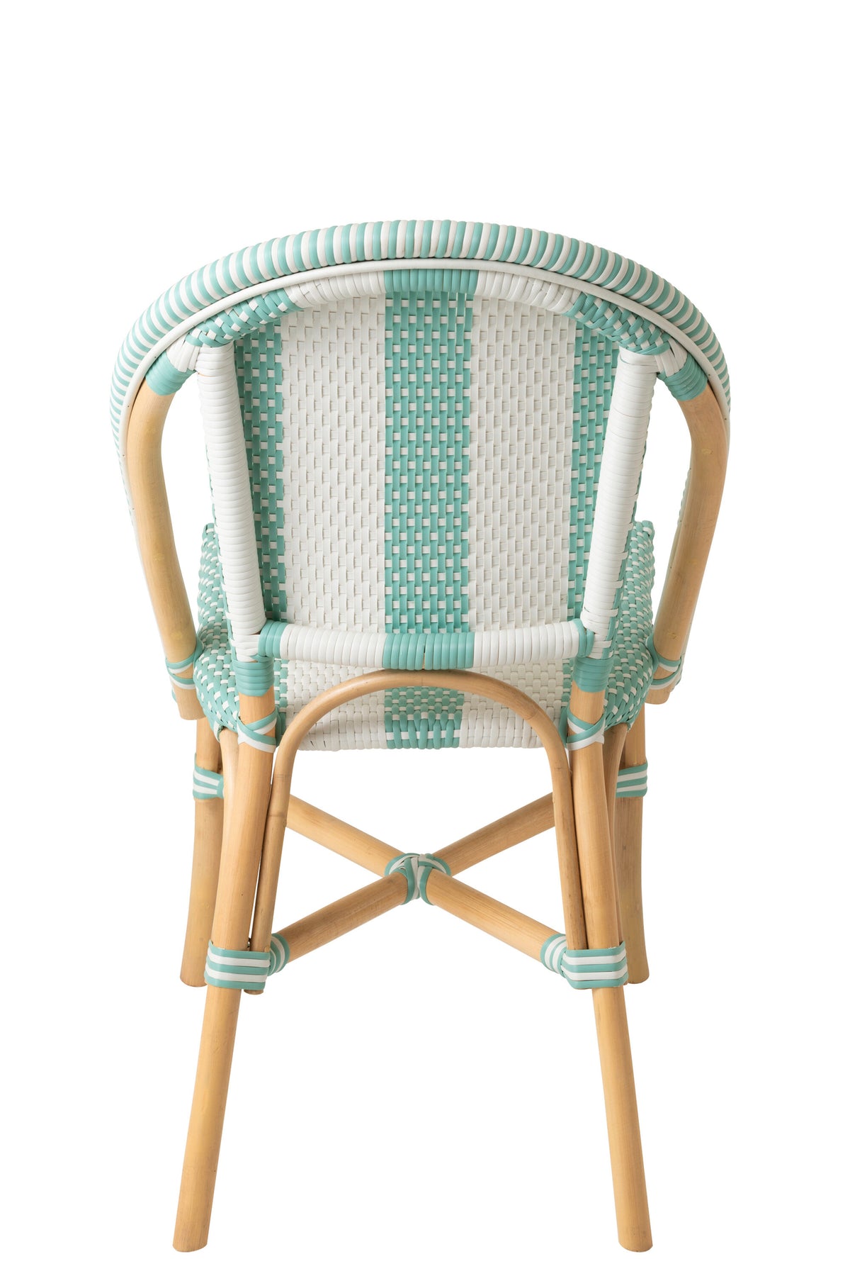 Silla de Ratán a Rayas Azul Claro/Blanco J-Line