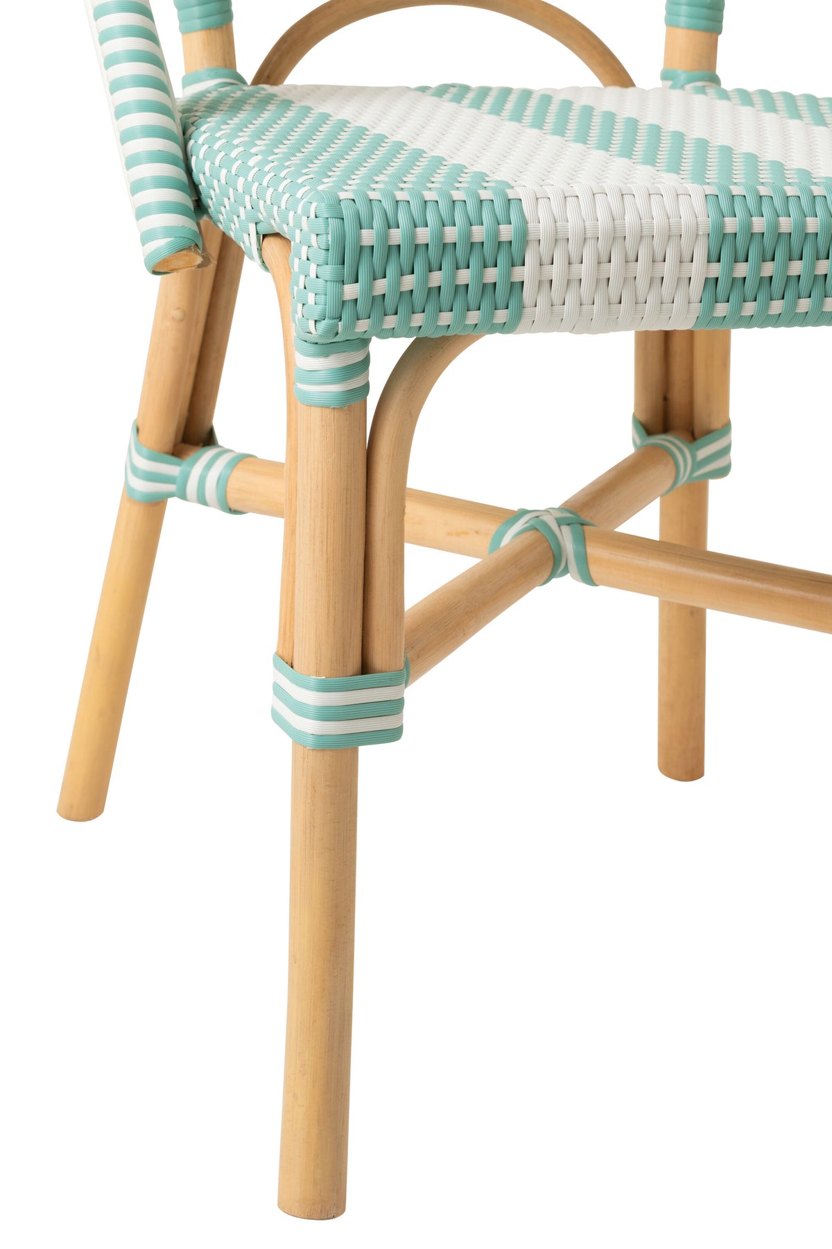 Silla de Ratán a Rayas Azul Claro/Blanco J-Line