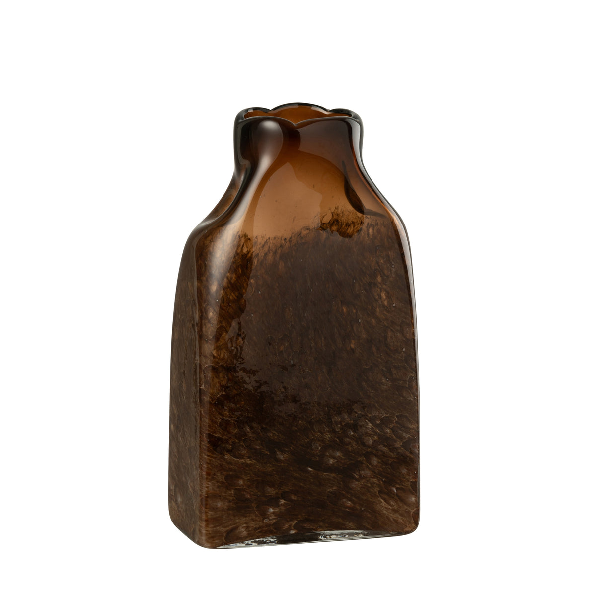 Jarrón de Vidrio Marrón Oscuro Rectangular Grande J-Line