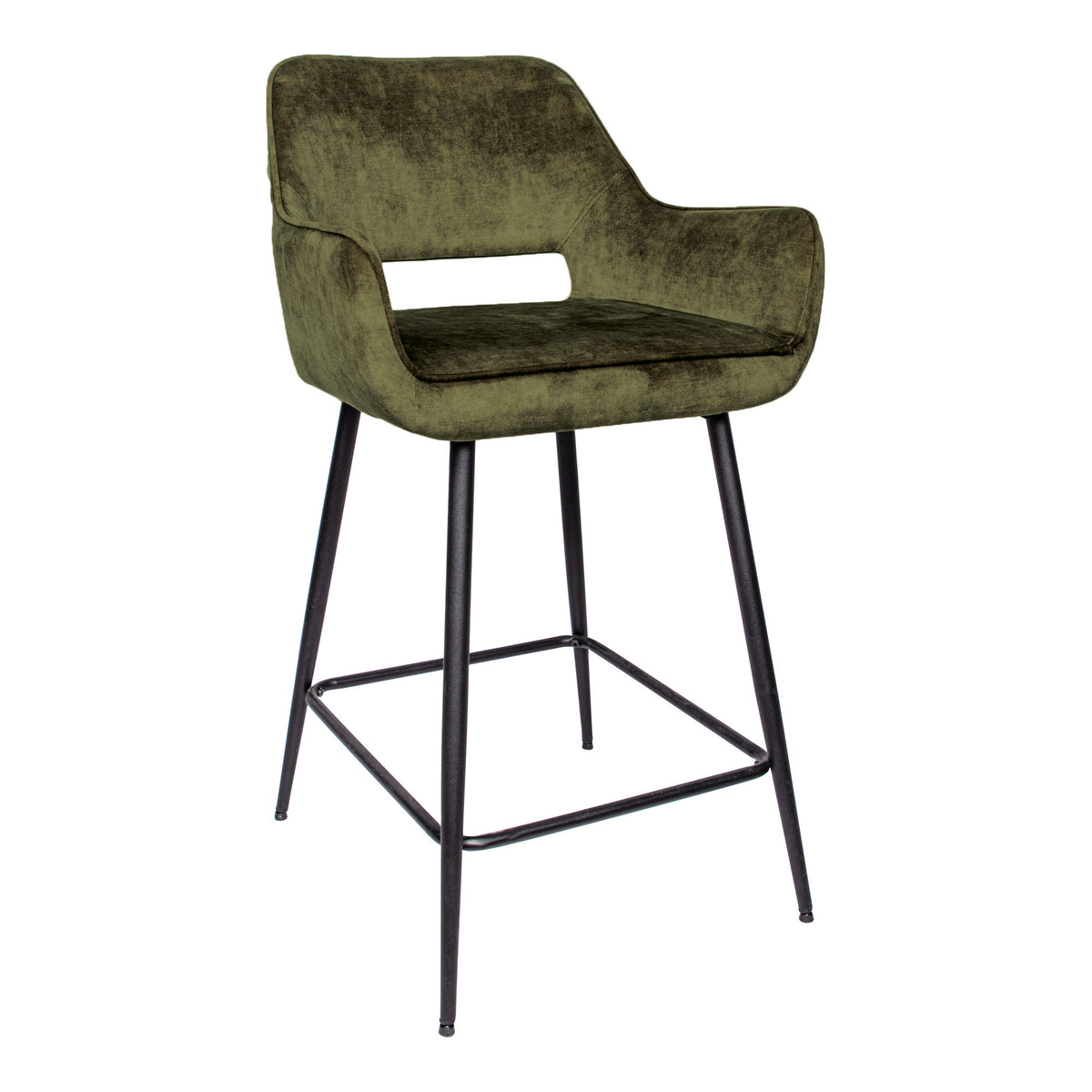 Taburete de bar Fal Low Velvet Verde Set de 2 PTMD