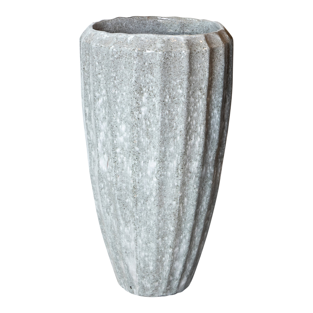 Maceta de cerámica blanca Olver pequeña Ø48x90cm PTMD