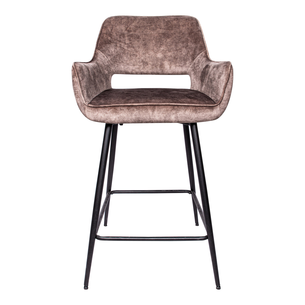 Juego de 2 taburetes de bar Fal Low Velvet marrón PTMD