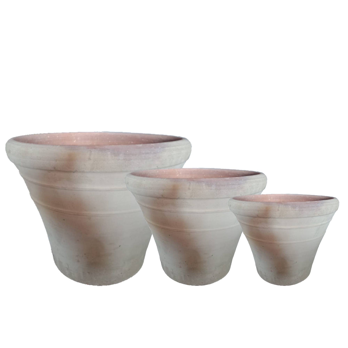 Jarrón Palle Beige Terracota Líneas Redondas Set de 3 PTMD