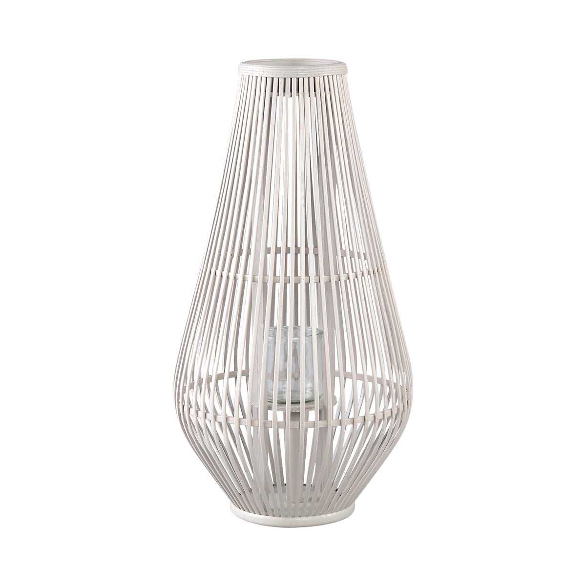 Lámpara Lysia L- 35x35x68 cm - Vidrio - Blanco PTMD
