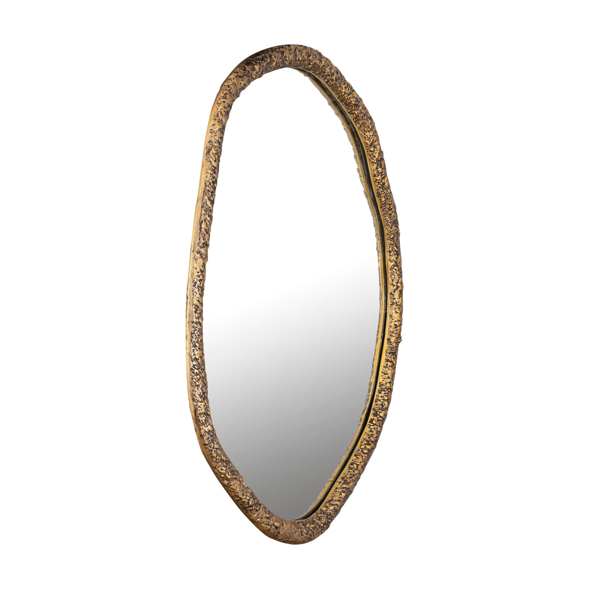 Espejo Paislie Brass de forma orgánica redondo 56x3x72cm PTMD