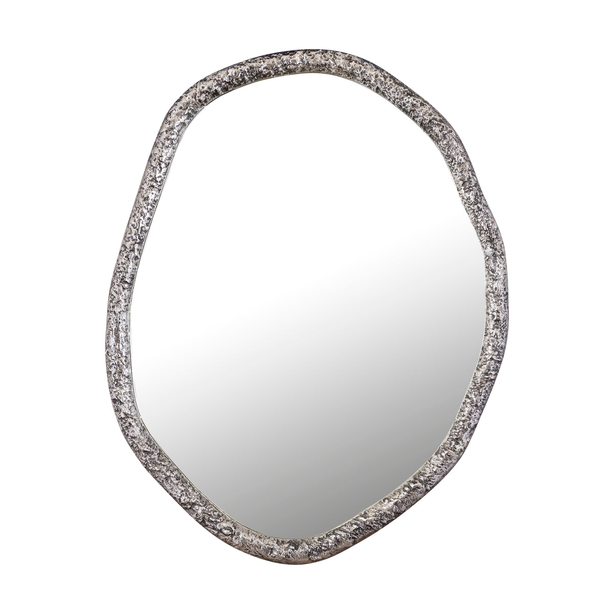 Espejo redondo de formas orgánicas Paisley Nickel PTMD