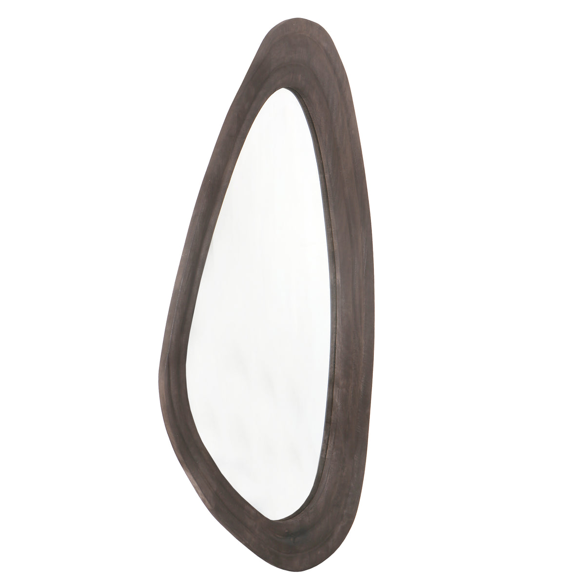 Santin Brown espejo triangular orgánico de madera de mango PTMD