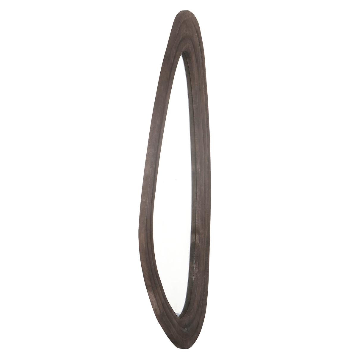 Santin Brown espejo triangular orgánico de madera de mango PTMD