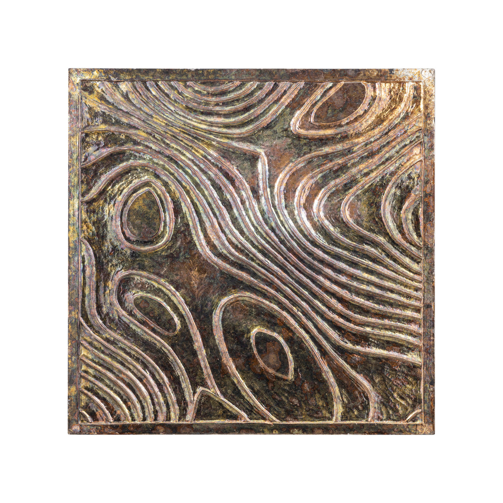 Panel de pared cuadrado Connolly Oil Green Wood S PTMD