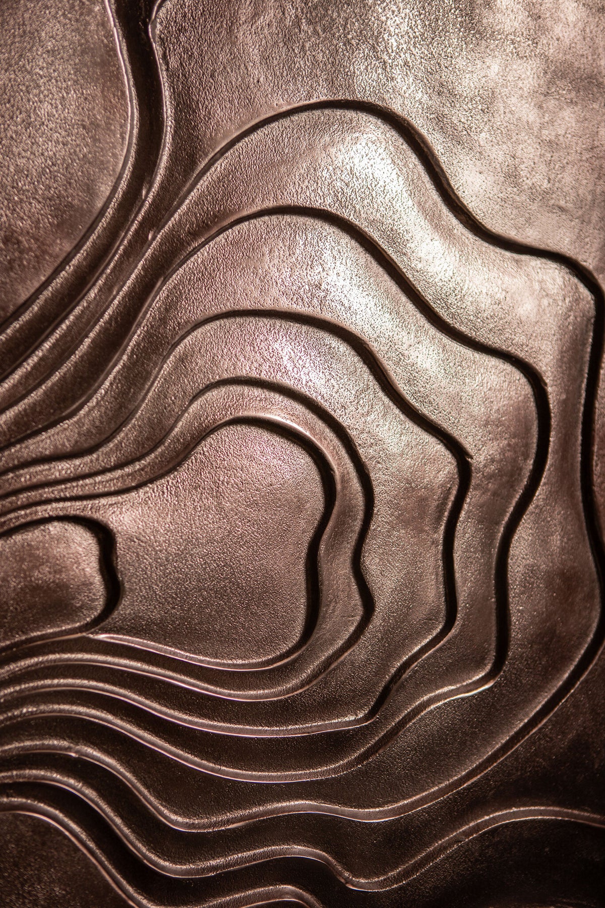 Panel de pared de aluminio fundido bronce Erika Wave en 2 partes PTMD