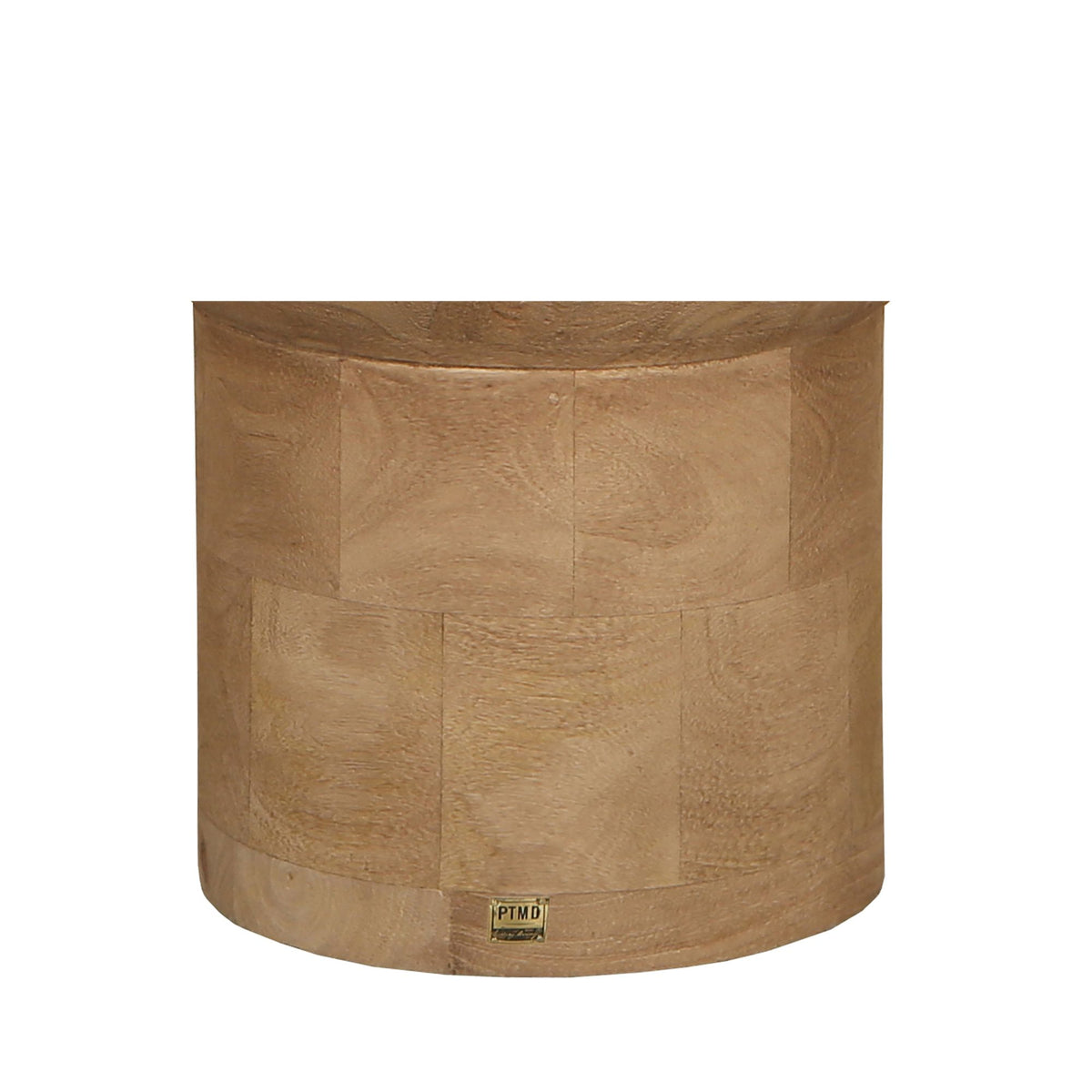 Mesa auxiliar redonda Erno de madera de mango natural PTMD