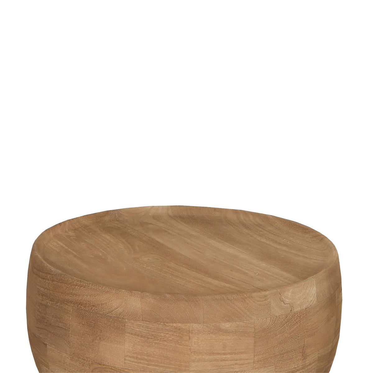 Mesa auxiliar redonda Erno de madera de mango natural PTMD