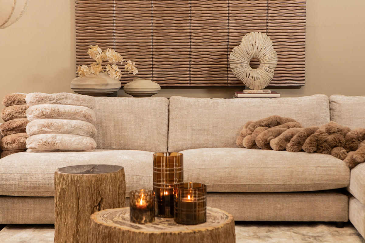 Panel de pared Seline bronce MDF con rayas onduladas en capas L PTMD