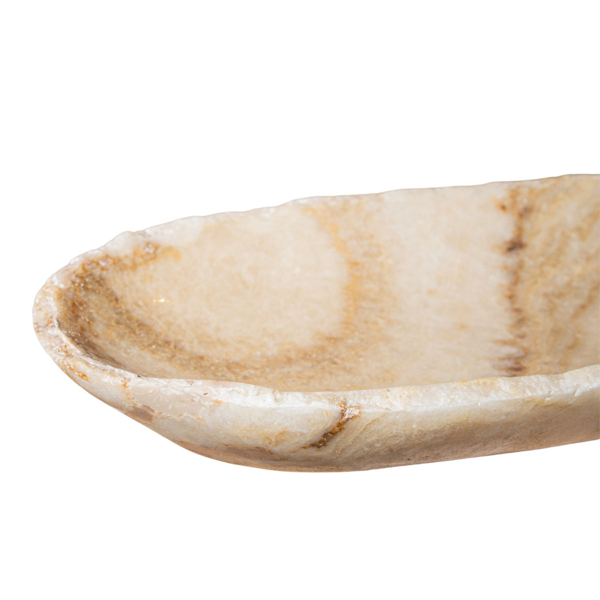 Draya Onyx Blanco Cuenco Orgánico de Forma Ovalada Pequeño PTMD