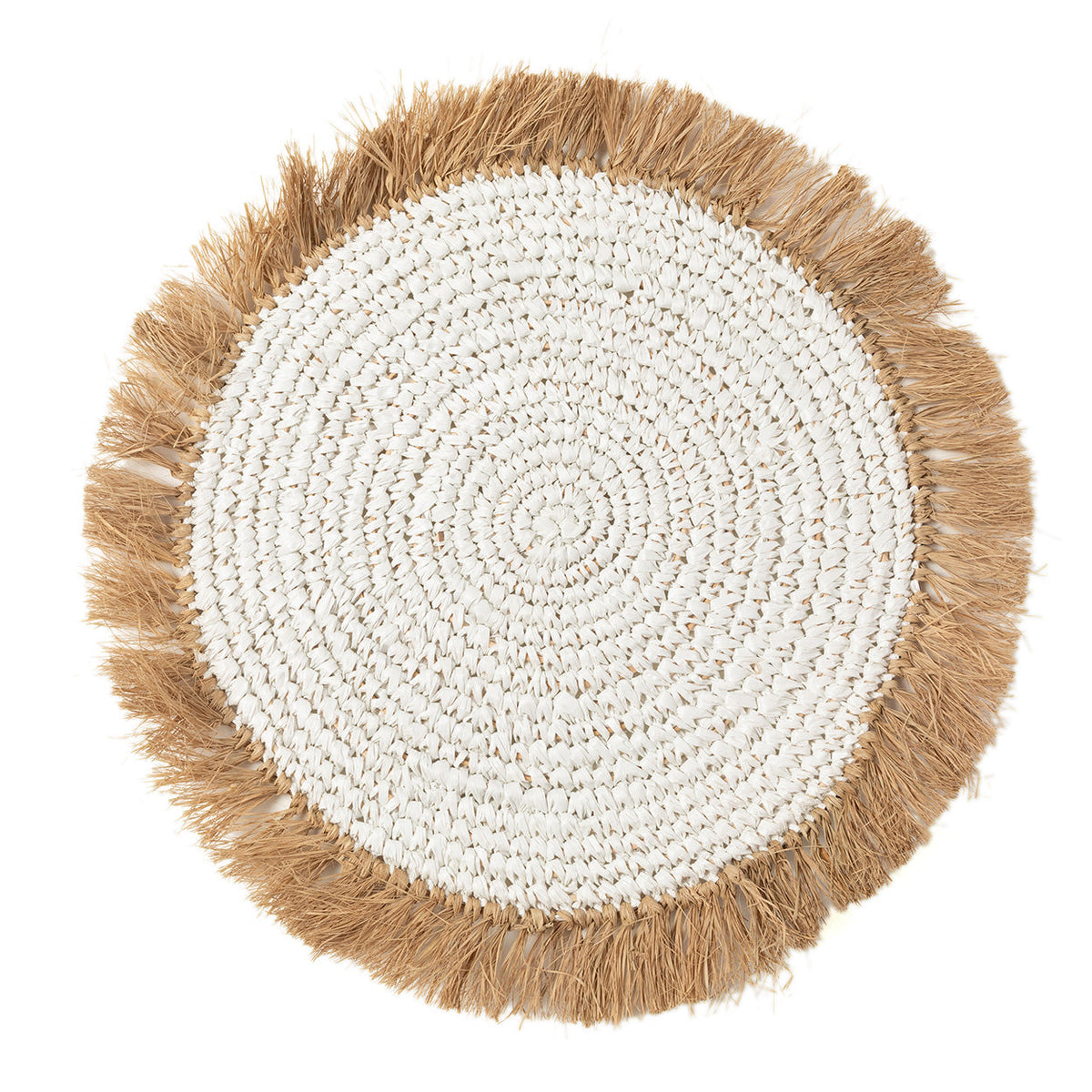 El mantel individual de rafia Water Hyacinth blanco natural Bazar Bizar