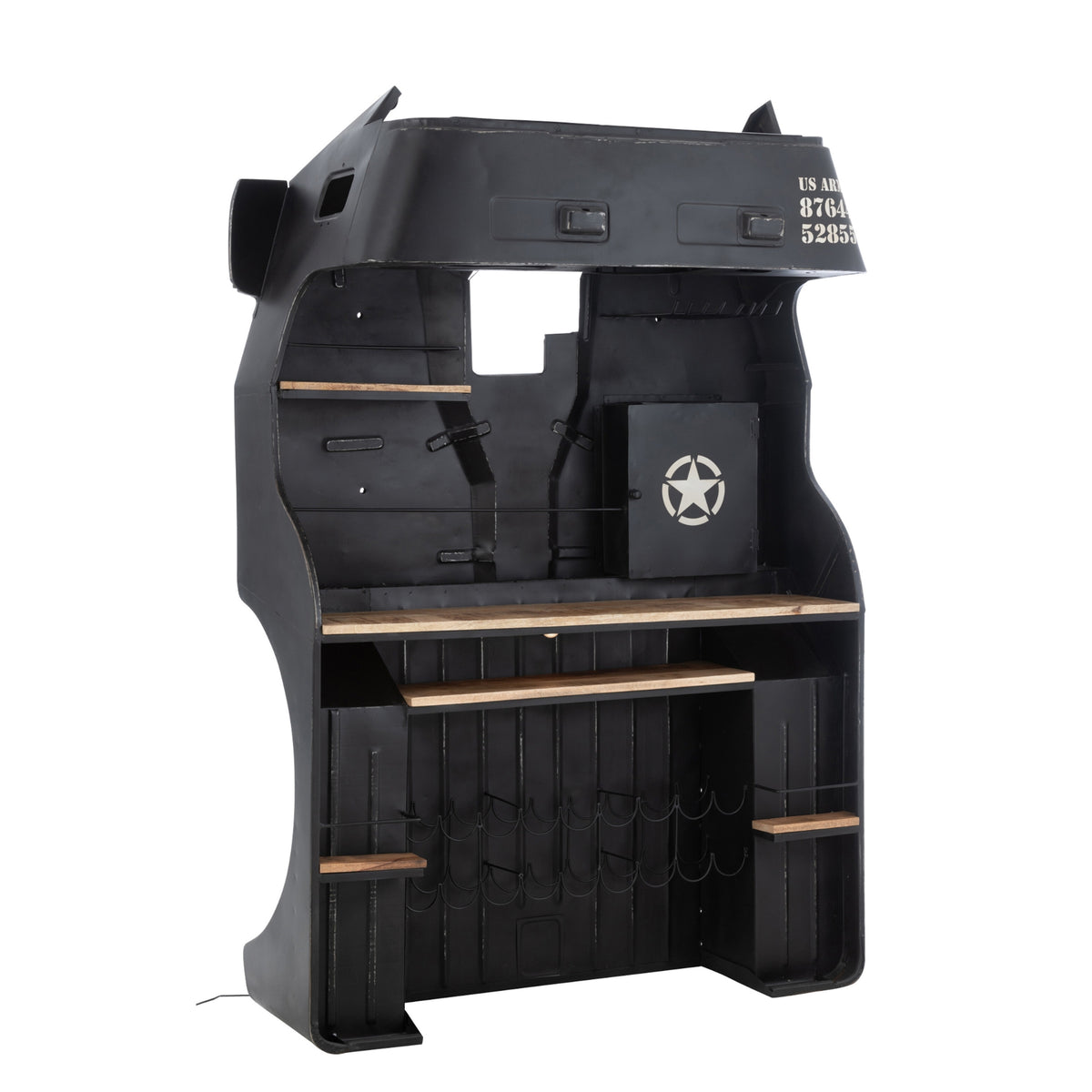 Mueble de bar Camión Hierro/Madera de Mango Negro J-Line