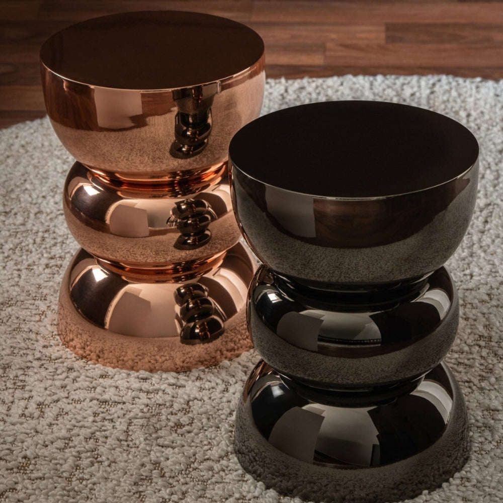 Mesa auxiliar Cromado brillante Negro J-Line