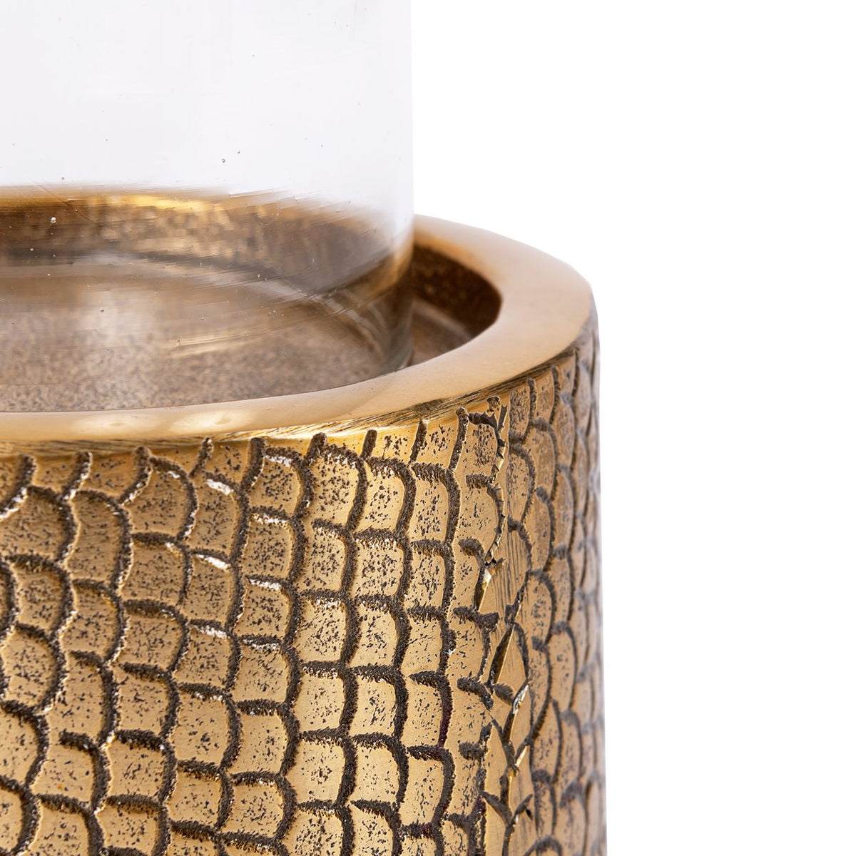 El portavelas Croco con cristal - Latón - L Bazar Bizar