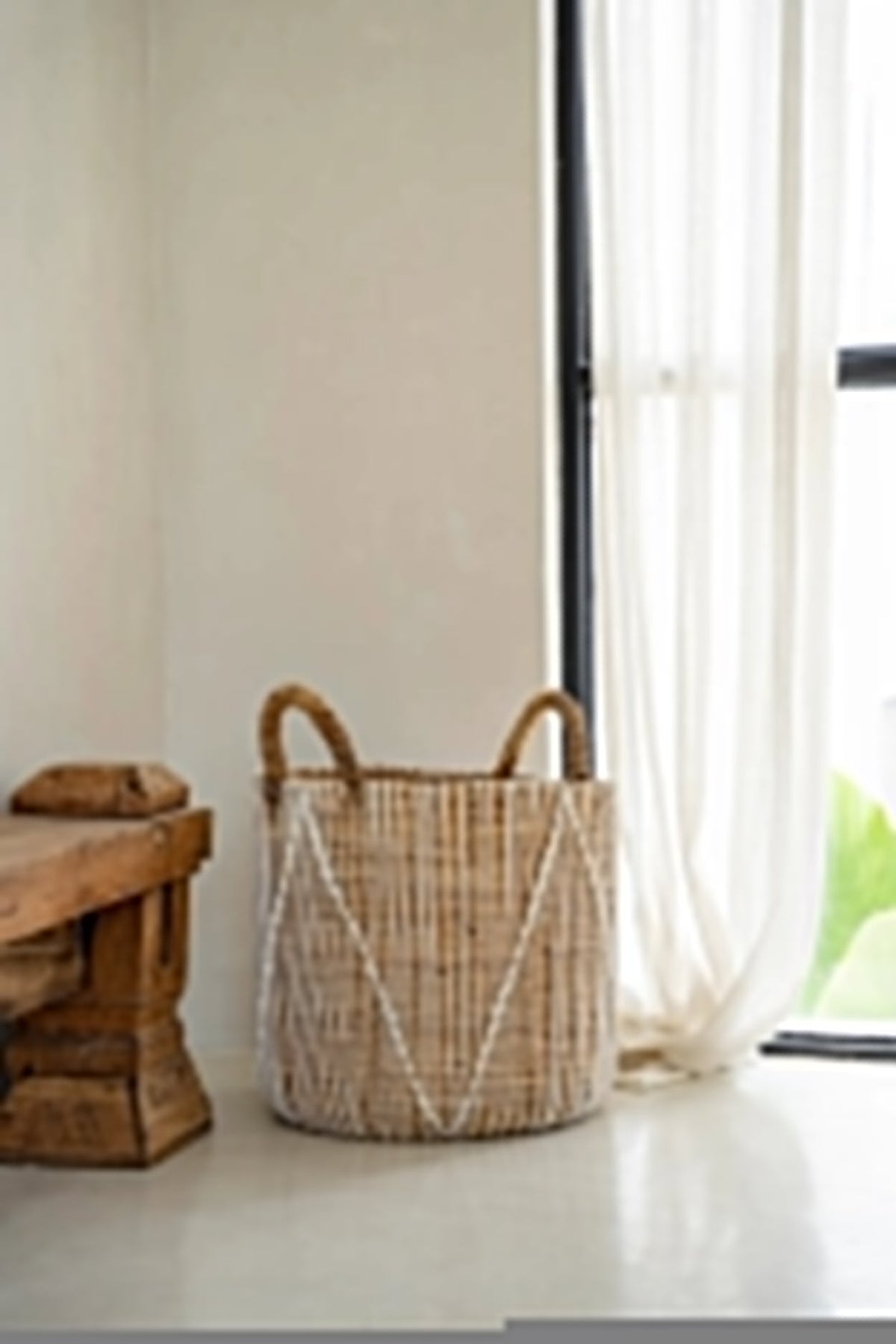 La cesta de macramé de punto recto - L