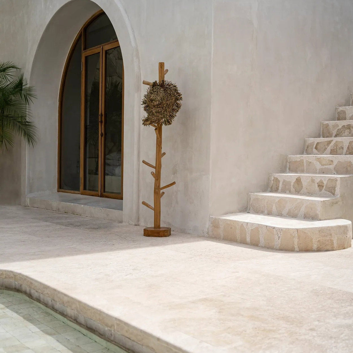 Perchero de madera de teca natural 160 cm Bazar Bizar