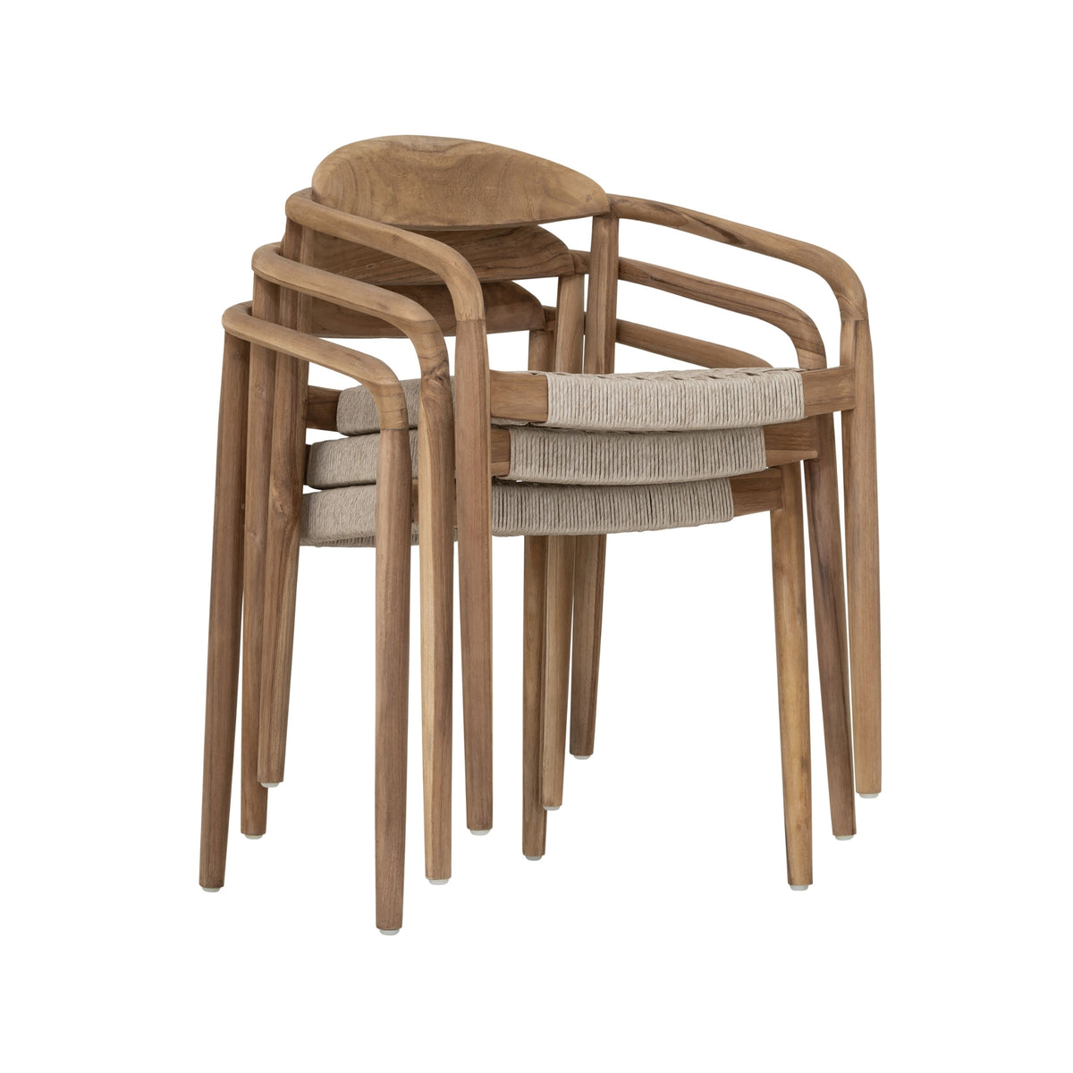 MUST Living Silla de comedor de exterior Santiago de madera de teca