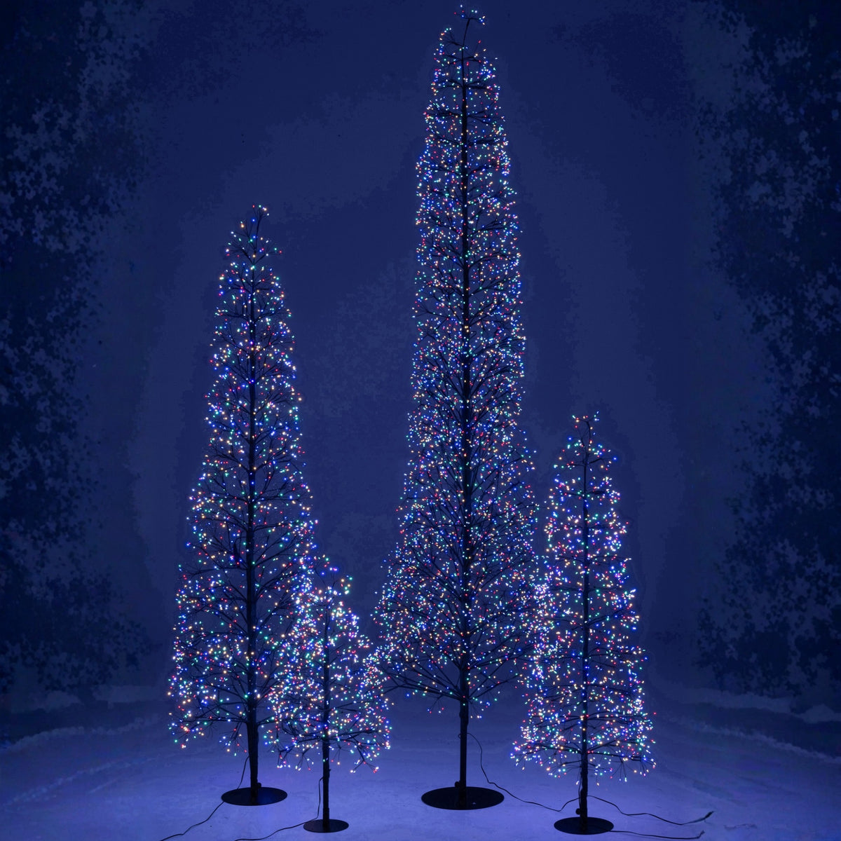 Árbol de Navidad Luces LED Multicolor Hierro Negro Extra Grande H240cm J-Line