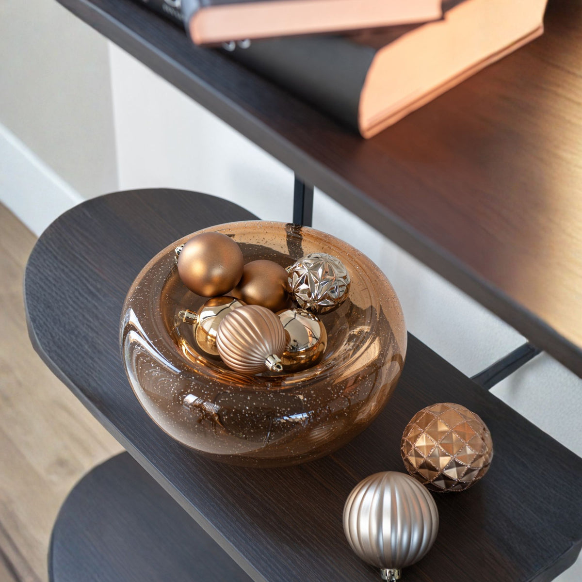 Plato decorativo Carol Cristal Caramelo Pequeño J-Line