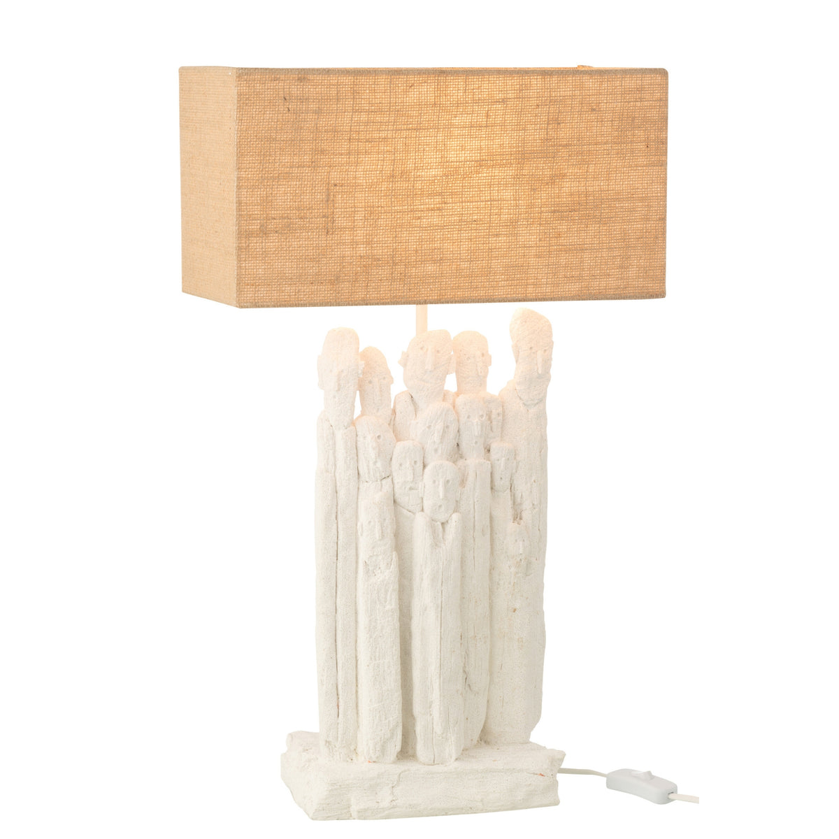 Lámpara de mesa Figuras Polirresina Blanco/Natural J-Line