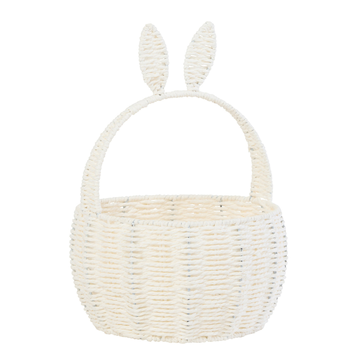 Cesta Conejo Hierro/Papel Blanco J-Line