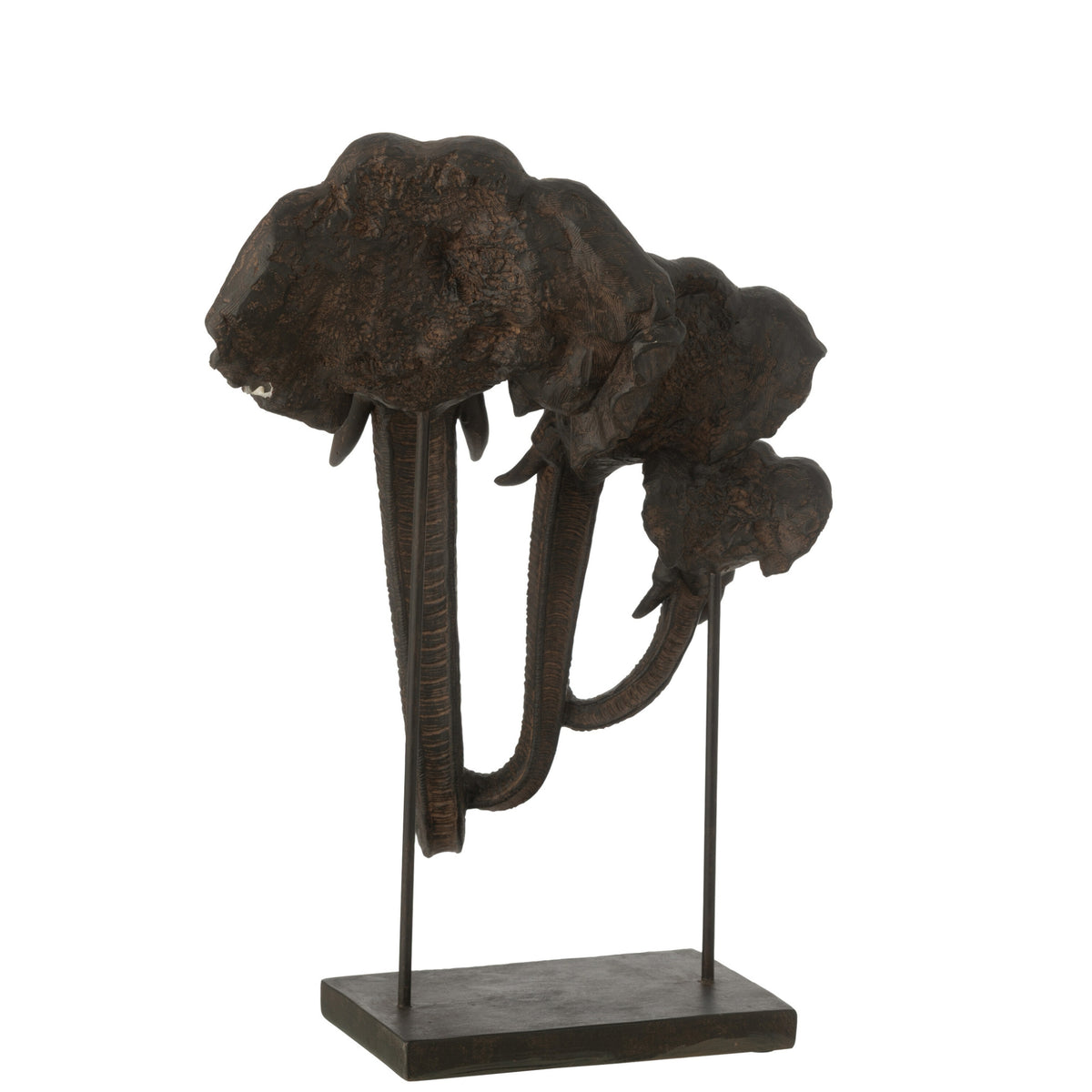 Elefante Sobre Pie Familia Polirresina Marrón Oscuro J-Line