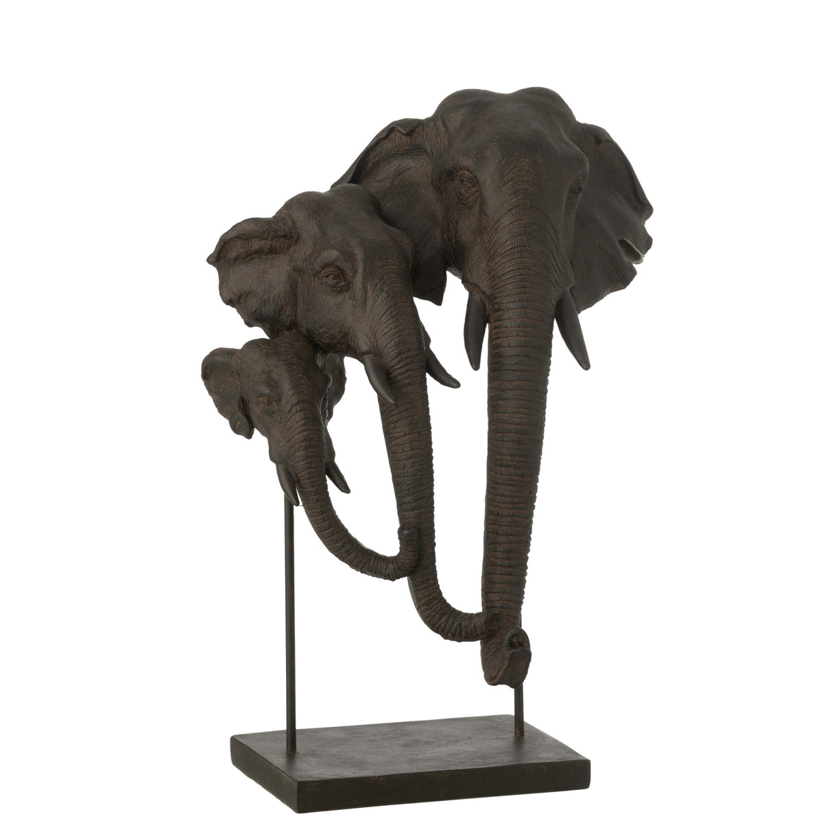 Elefante Sobre Pie Familia Polirresina Marrón Oscuro J-Line