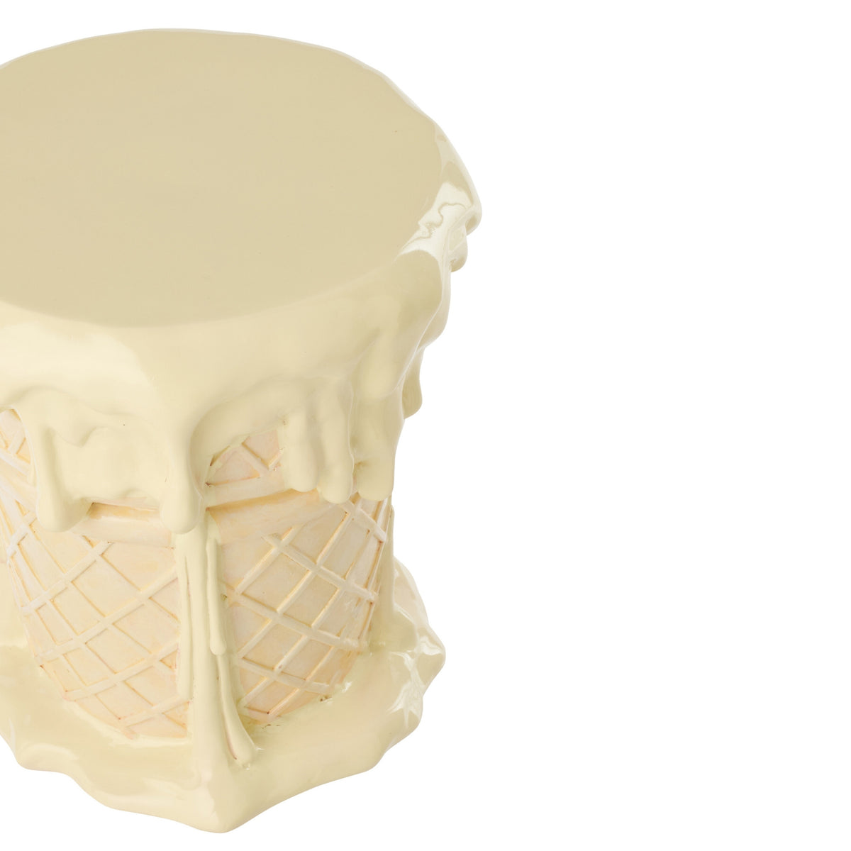 Mesa auxiliar Helado de polirresina albaricoque/beige J-Line