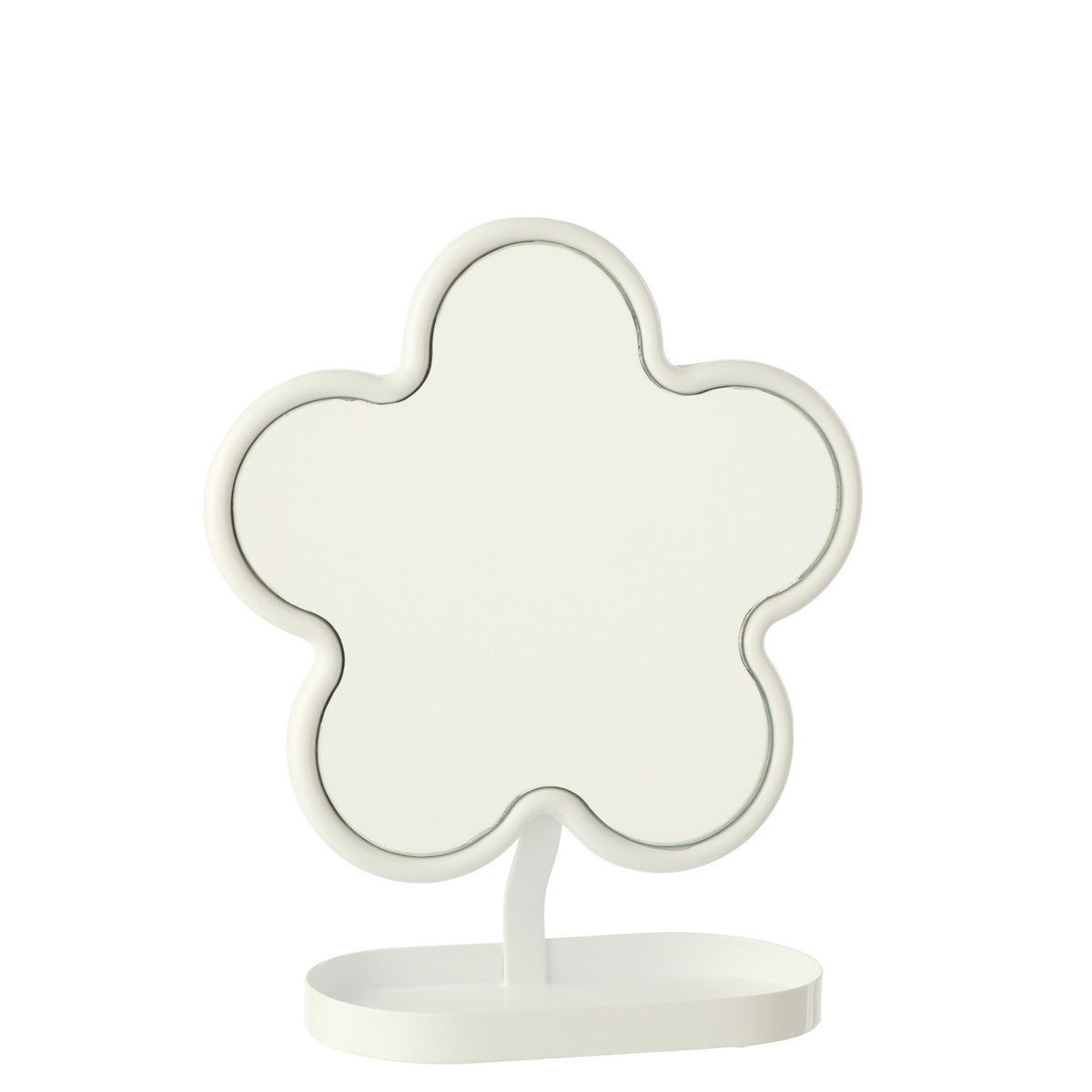Espejo de mesa Flor Hierro Blanco J-Line
